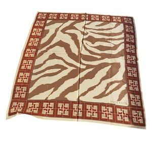 Anne Klein Brown and Cream Zebra Print Scarf